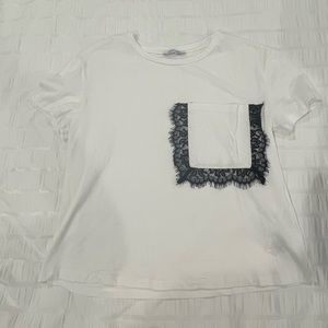 Zara Lace Pocket Detail top! Size Small